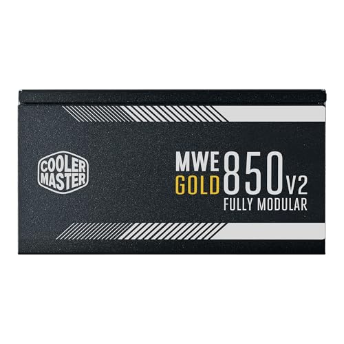 Cooler Master MWE Gold 850 V2 Full Modular, 850W, 80+ Gold Efficiency, 2 EPS Connectors, 120mm HDB Fan, Semi-fanless Operation, 5 Year Warranty