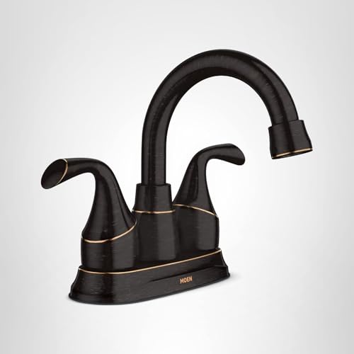 Moen Idora Mediterranean Bronze Two-Handle Centerset Bathroom Sink Faucet with Drain Assembly, 84115BRB