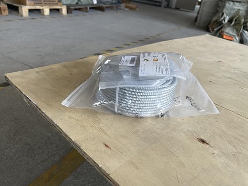 hannger 3/16" Wire Rope Kit, 100 Ft PVC Coated Steel Cable w/ 7×7 Strand Core, Stainless Steel Turnbuckle Wire Tensioner Kit for Decking Stair Railing, Shade Sail, String Light Hanging, Clothes Line