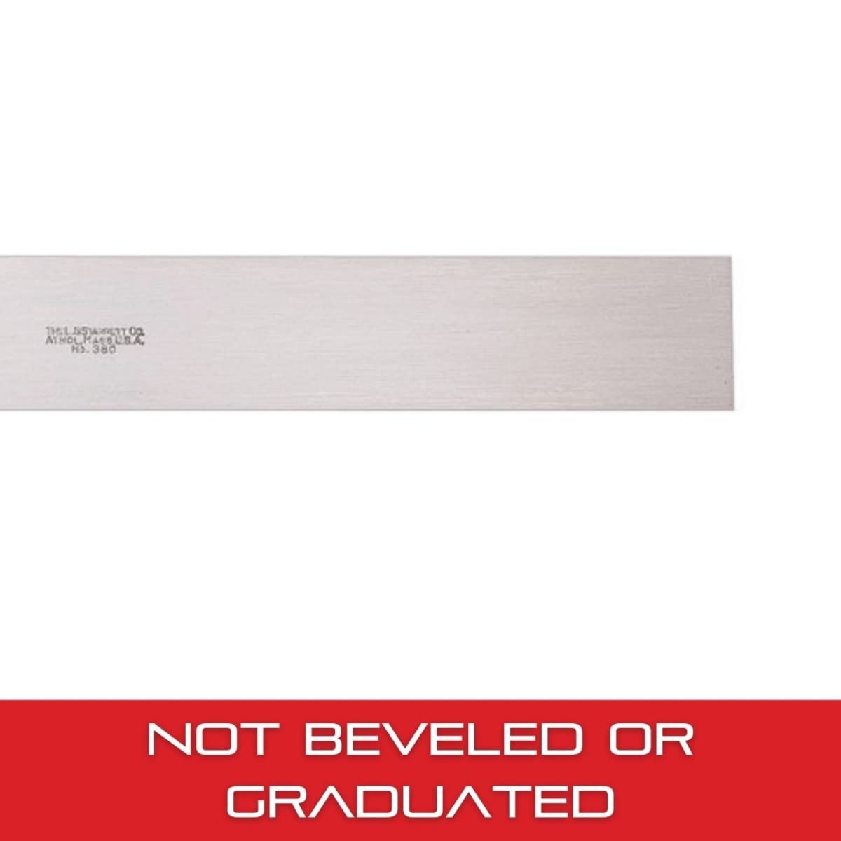 Starrett Steel Straight Edge with Regular Finish - Not Beveled or Graduated, Quick Reading - 12" Length, 11/64" Thickness, 1-13/32" Width, +/- .0002" per Foot Accuracy - 380-12