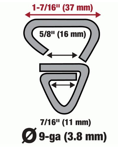 Malco HRS5EV 9-Gauge 1-7/16 in. Hog Ring Steel Staples, 500-Pack