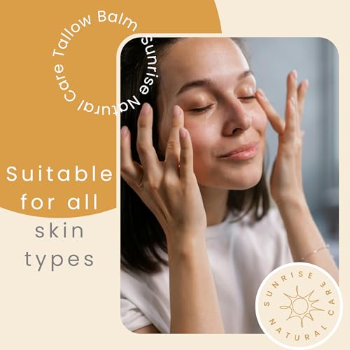 Sunrise Natural Care Honey and Tallow Balm - Body and Face Moisturizer - 100% Grass Fed Beef Tallow - 4 Ounces - Unscented (no essential oils)