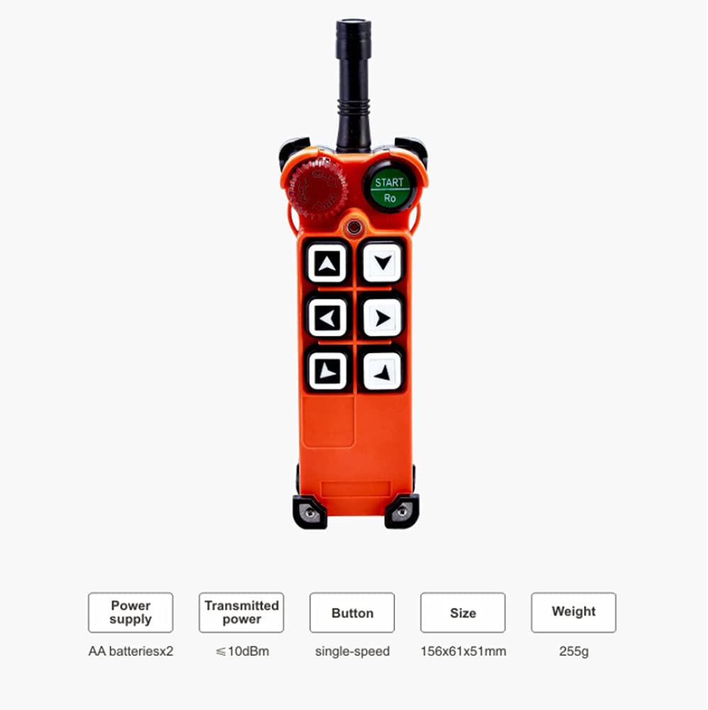 Hoist Crane Wireless Remote Control Double Transmitters Industrial Channel Lift Radio F21-E1 (AC/DC 65V-440V 1 Transmitter + 1 Receiver)