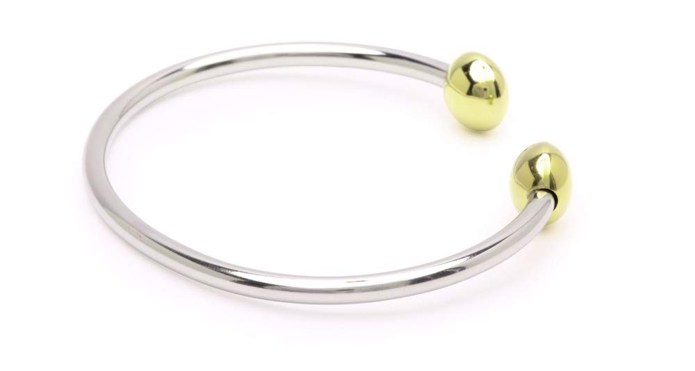 QRAY Combo Standard Steel Golf Athletic Bracelet Men Women C-Shaped Health Wellness Bracelet (Large: 7.75"~8.5")