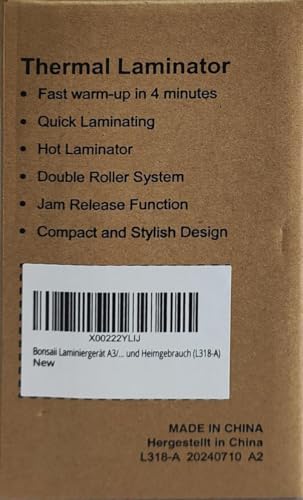 Bonsaii 13 Inch Laminator Machine with Never Jam Technology, Laminator Machine 11x17 Inch with Laminating Sheets, Laminating Machine for Home, Office, and Classroom Organization Supplies - L318-A