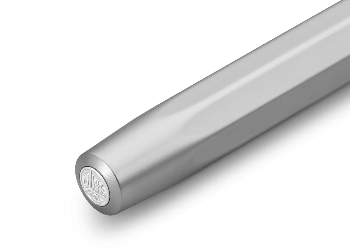Kaweco AL SPORT Fountain Pen Silver I Premium Aluminum Reservoir Pen for Ink Cartridges 13 cm I Nib: BB (Extra Broad)