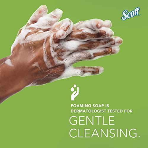 Scott Professional Green Certified Foam Hand Soap (91591), 1.2 L, Foaming, Clear, No Fragrance Added, Ecologo, NSF E-1 Rated, Automatic Refills (2 Bottles)