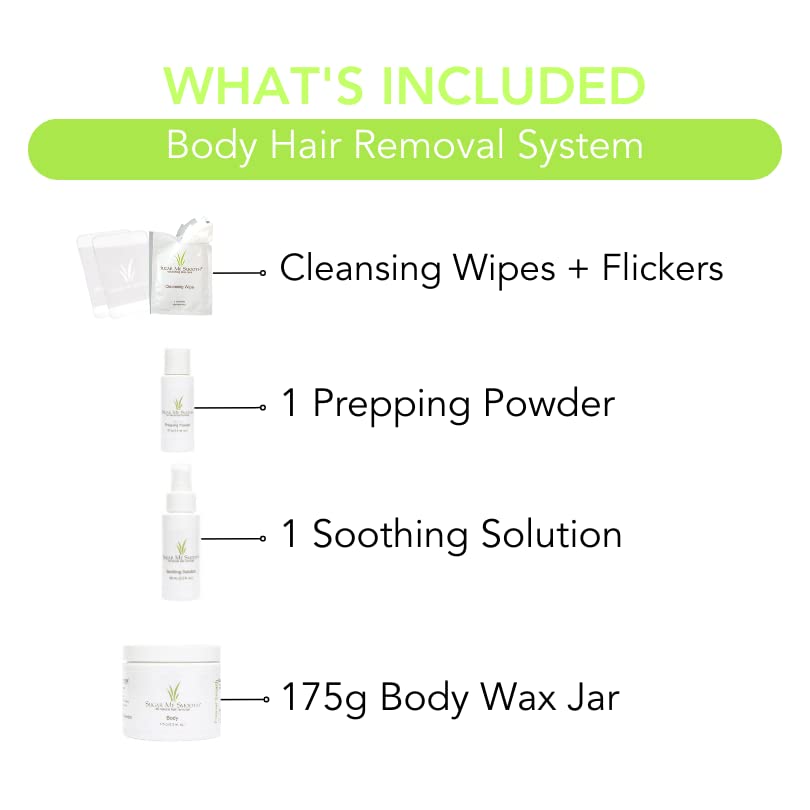 Sugar Me Smooth Body Sugar Wax Kit – Gentle On Skin And Less Painful Hair Removal In A Simple System, No Strips, No Heat, Water Soluble All-Natural Solution For All Skin & Hair Types