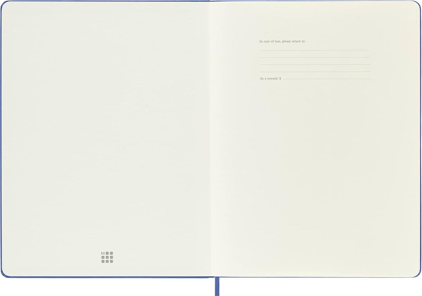 Moleskine Extra Large Plain Hardcover Notebook: Hydrangea Blue