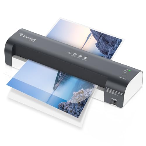 Bonsaii 13 Inch Laminator Machine with Never Jam Technology, Laminator Machine 11x17 Inch with Laminating Sheets, Laminating Machine for Home, Office, and Classroom Organization Supplies - L318-A