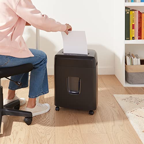Amazon Basics 15 Sheet - New model Cross Cut Paper and Credit Card CD Shredder With 6 Gallon Bin, Black