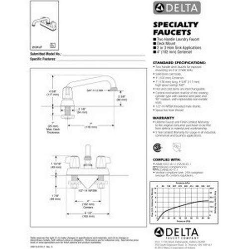 Delta Faucet 2131LF 557766 Laundry Tray Faucet Cp