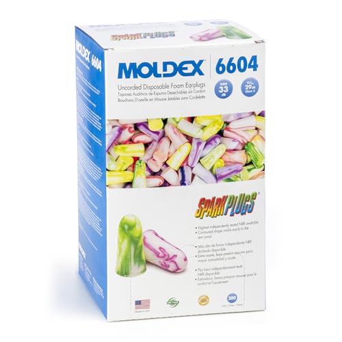 Moldex SparkPlugs® Uncorded Disposable Foam Earplug 6604, NRR 33dB