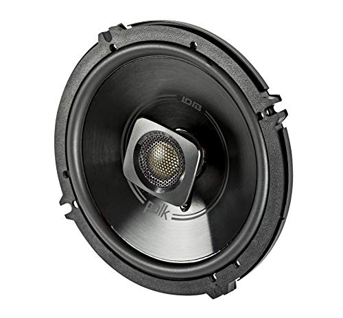 Polk Audio DB652 DB+ Series 6.5" Coaxial Speaker for Car & Marine, 2-Way Boat & Car Audio Speaker, 40-22kHz Frequency Response, Polypropylene Woofer Cone & 3/4" Silk Dome Tweeter, Black