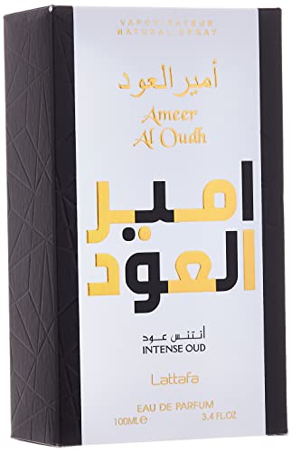 Lattafa Ameer Al Oud Intense Oud for Unisex Eau de Parfum Spray, 3.4 Ounce (Pack of 2)