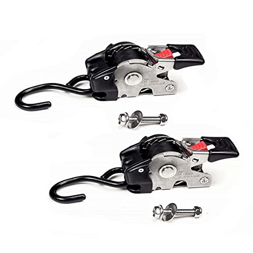 DC Cargo Mall Bolt-on Auto Retractable Ratchet Straps - (2 Pack) 1 Inch x 6 Ft - 600 lbs Break Strength - Retractable Ratchet Tie Down Straps for Boats, Jet Skis, Motorcycles, ATVs