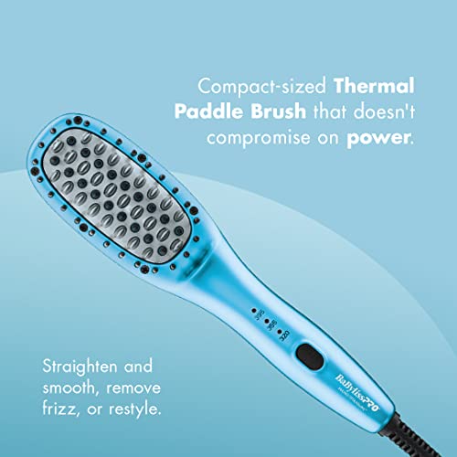 BaBylissPRO BaBylissPRO Nano Titanium Compact Thermal Paddle Brush, Hair Styling Tools & Appliances, BNTPB2UC, Blue
