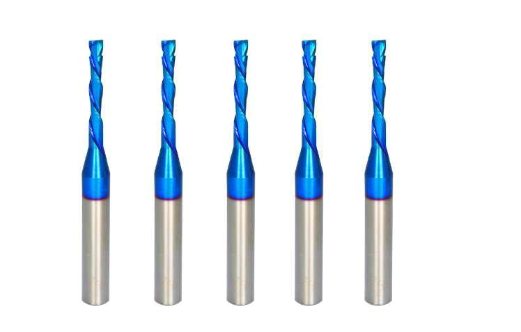 5PCS Spiral Router Bits Up&Down Compression Bit 1/8 inch Cutting Diameter 1/4 inch Shank Solid Carbide CNC End Mill for Wood Carving UDF58