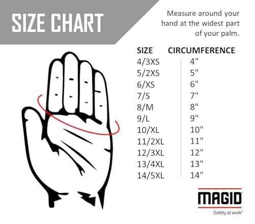 MAGID Insulating Electrical Gloves, Size 9, Class 0 | Cuff Length - 11" | Lineman & Electrician Voltage Gloves, M011B9