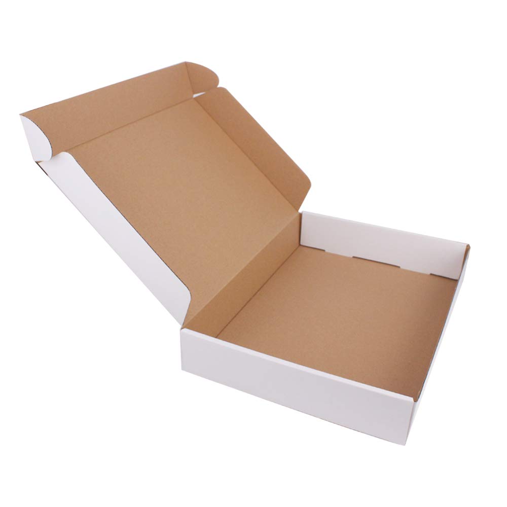 zmybcpack 30 Pack 11x8.75x2 Inch Corrugated Box Mailers- White Cardboard Shipping Box Corrugated Box Mailer Shipping Box For Mailer, Moving and Craft
