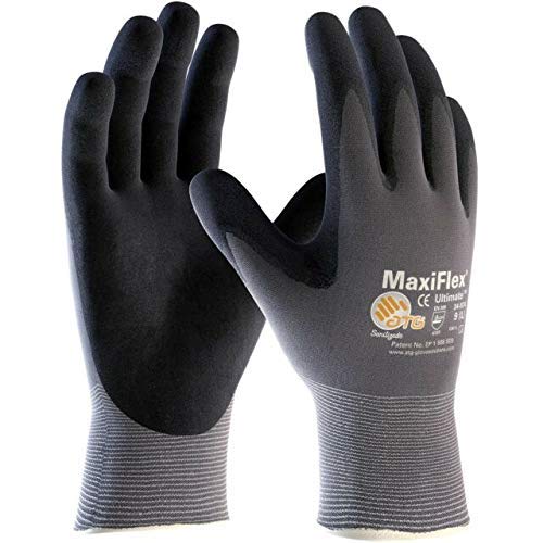 MaxiFlex 34-874 Ultimate - Nylon Micro-Foam Nitrile Grip Gloves - Black/Gray - X-Large - 12 Pairs (Dozen)