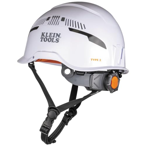 Klein Tools 60565 Safety Helmet, Type-2 Safety Helmet, Vented, Class C, White