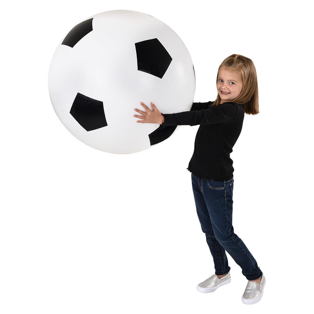 HOWBOUTDIS 30 inch Soccer Playground Ball - Bouncy Durable Rubber - for Boys & Girls - Great Outdoor Fun - Perfect at The Beach, Park or Playground