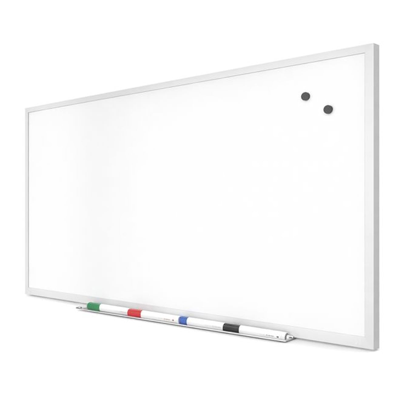 TRU RED Steel Magnetic Whiteboard | Dry Erase Board for Wall, White Board with Satin Frame, 3 ft x 2 ft, + 4 Multicolor Markers