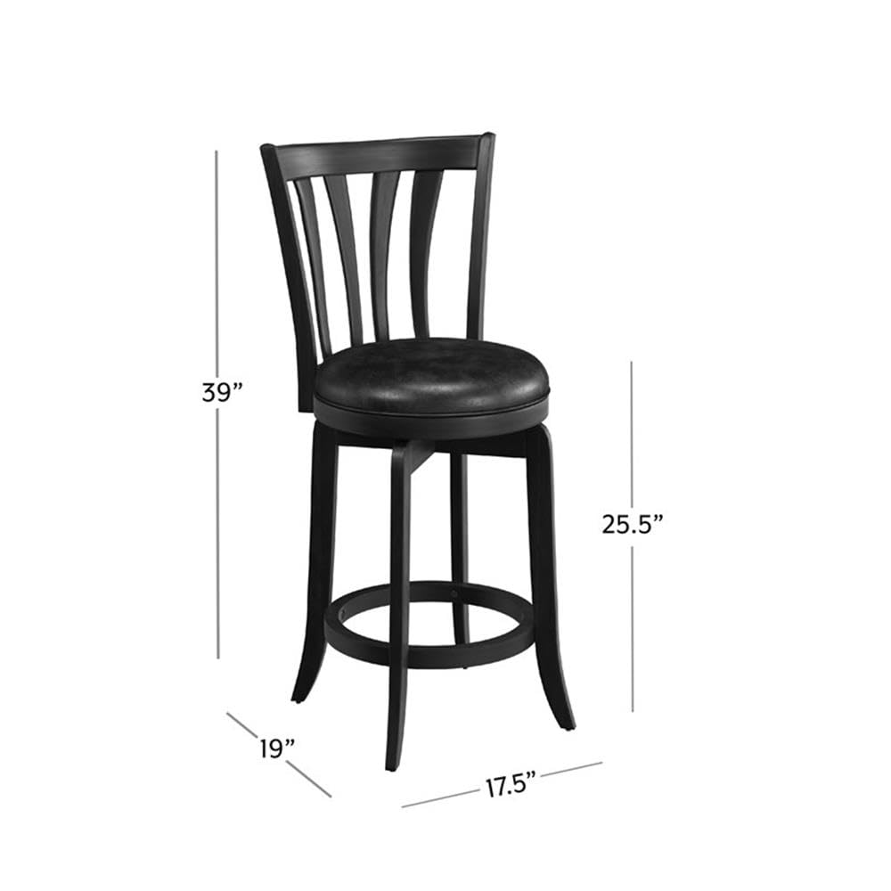 Hillsdale Savana Wood Kitchen Counter Height Stool, 29.5" High, Black