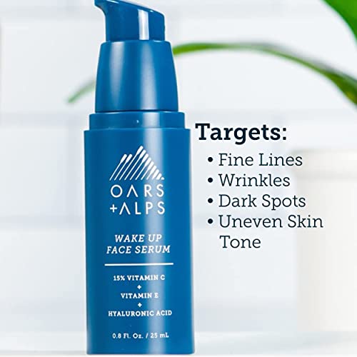 Oars + Alps Anti Aging Vitamin C Serum for Face, Easter Basket Stuffer, Infused with Vitamin C, Hyaluronic Acid, and Vitamin E, TSA Friendly, 0.8 Fl Oz