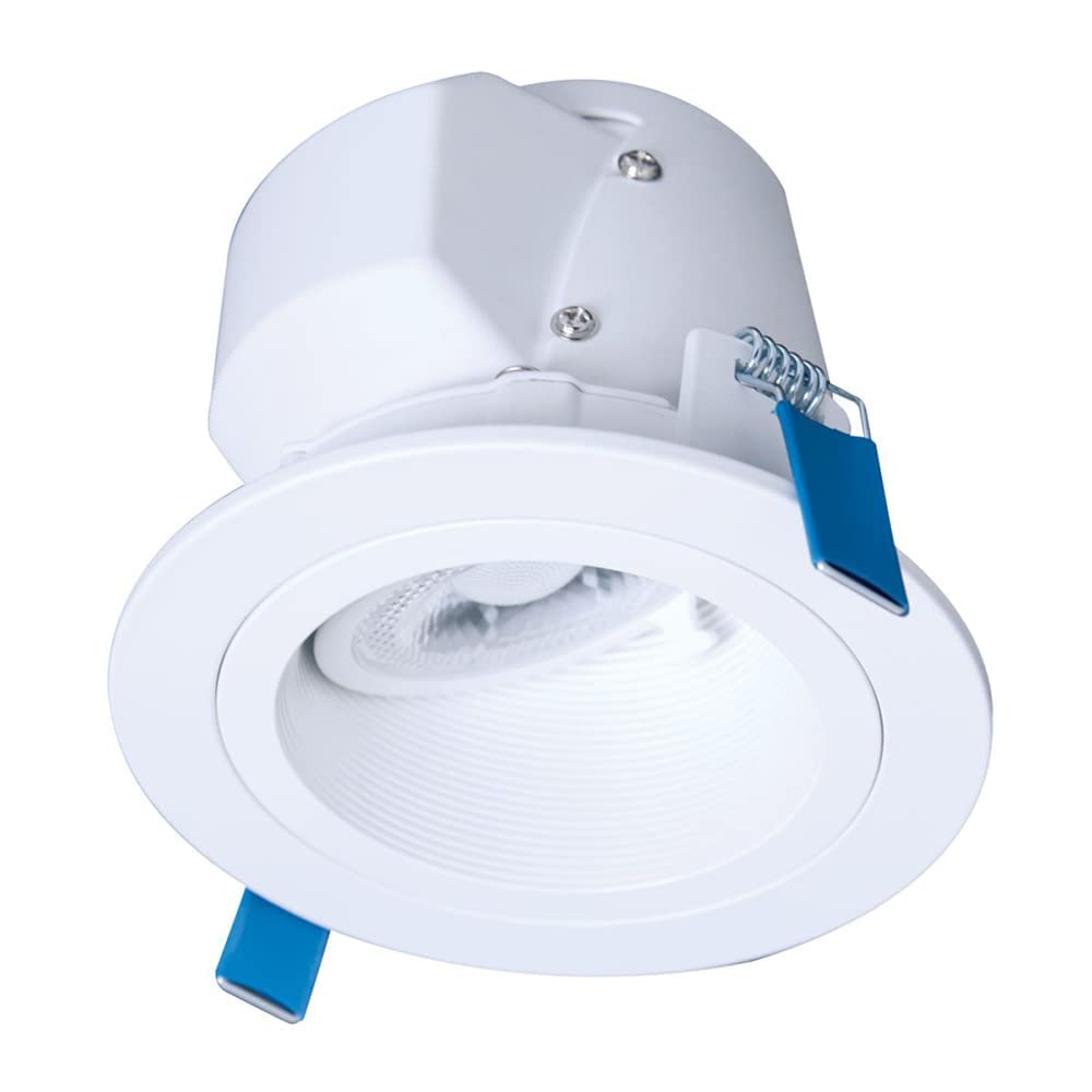 HALO RLS 4-in Adjustable Recessed LED Downlight for Any Sloped Ceiling w/Selectable Color Temperatures - White - RLS4099FS1EWHDMR