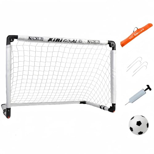 KiBiGOAL Soccer Goal, Kids Soccer Goal, Small Soccer Coals, Foldable Soccer Goals for The Backyard/Indoor/Outdoors Soccer Toy Set (90x60cm Goal +15cm Soccer)