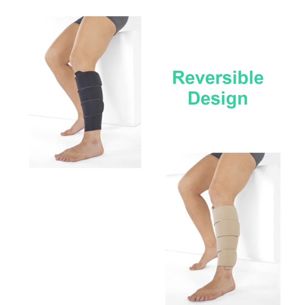 Juzo Reversible Versatile Support 30-60mmHg Calf Compression Wrap, Beige, 2XL Max Long