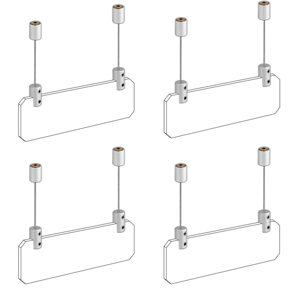 TUBYIC Ceiling Sign Hanger, Solid Aluminum Picture Hanging Hardware for Hanging Acrylic /Picture/Sign Board/Frame