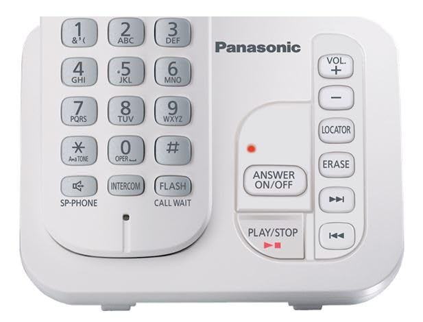 Panasonic 2 Handset Cordless Phone with Digital Answering System and Caller ID, Expandable Up to 6 Handsets White - Two Handsets with Call Block DECT 6.0 Model KX-TG7122SK