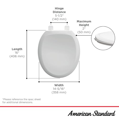 American Standard 5320B65CT.021 Champion Slow-Close Round Front Toilet Seat, Bone