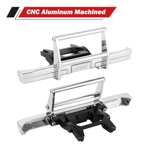 INJORA 23g Front and 21g Rear Bumper - CNC Aluminum Bumper for 1/18 RC Crawler TRX4M High Trail K10 Upgrade