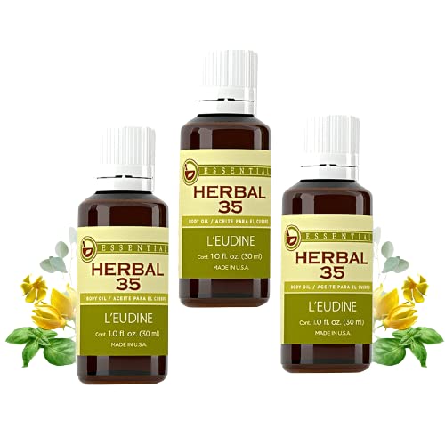 L’EUDINE Herbal 35 Essential Oil – Pack of 3 – 1fl oz Aromatherapy Oils – Eucalyptus and Mint Oil – Promotes Optimal Blood Circulation – Soothing and Calming Effect