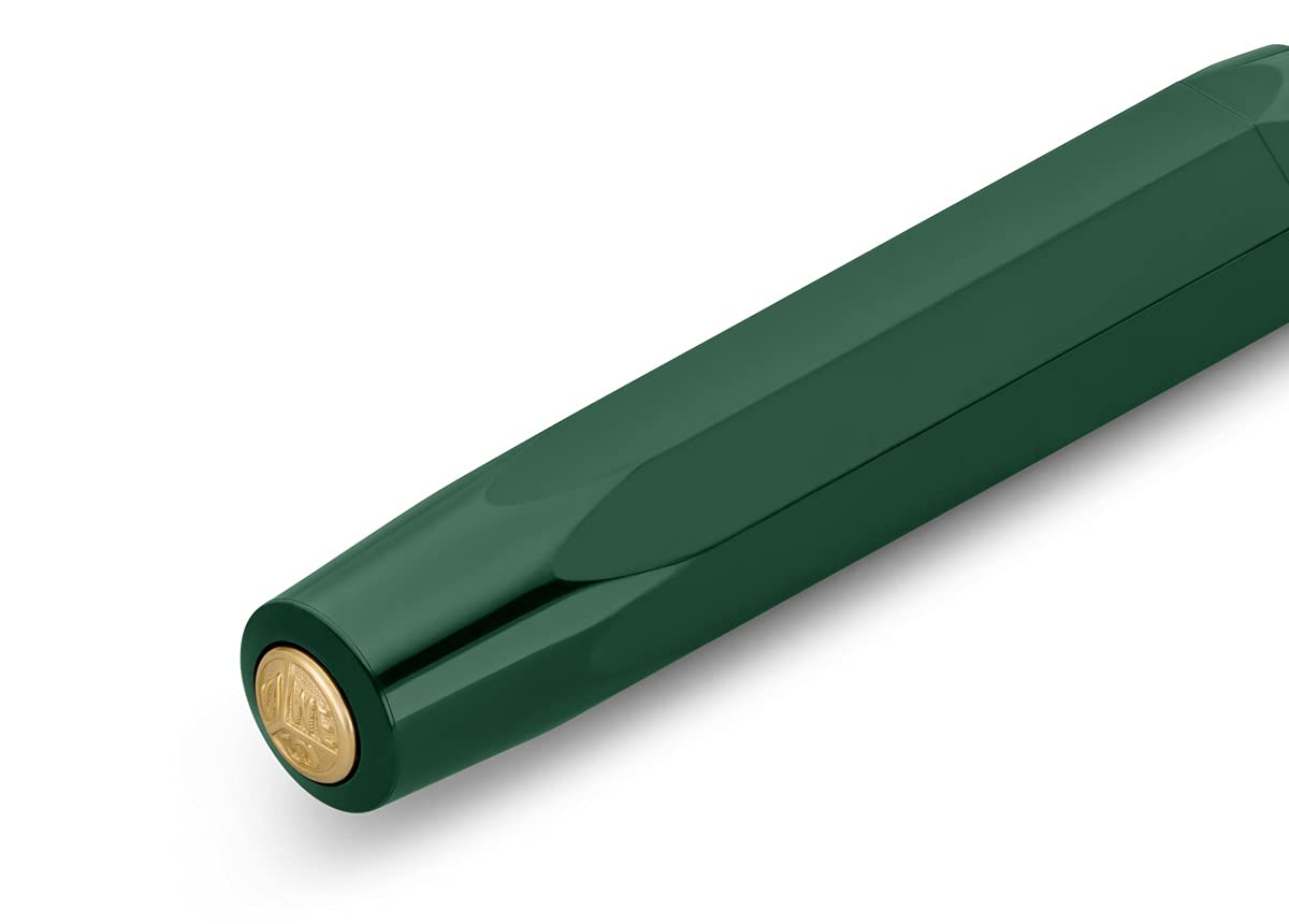 Kaweco CLASSIC SPORT Fountain Pen Green with 23 Carat Gold-Plated Steel Nib and Iridium Tip for Ink Cartridges I Sport Fountain Pen 13 cm I Nib: M (Medium)
