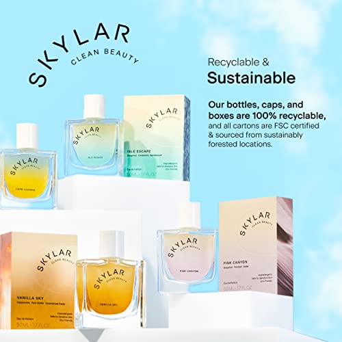 Skylar Vanilla Sky Eau de Parfum -Hypoallergenic & Clean Perfume for Women & Men, Vegan & Safe for Sensitive Skin- Notes of Cappuccino, Vanilla & Caramelized Cedar - 50mL /1.7 Fl oz