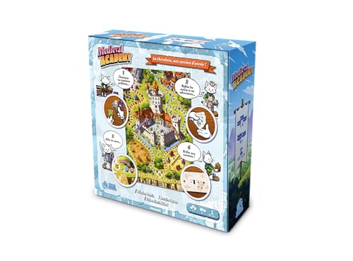 Blue Cocker: Medieval Academy (Second Edition) - Card Drafting, Strategy Board Game, Chivalry, Tournaments & Adventure, Ages 8+, 1-5 Players, 30 Min