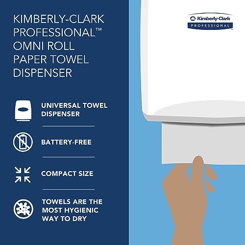 Kimberly-Clark Professional™ Omni Roll Hard Roll Towel Dispenser (09746), Black, for 1.5" Core Roll Towels, Compact Dispensing, 10.5" x 10.0" x 10.0" (Qty 1)