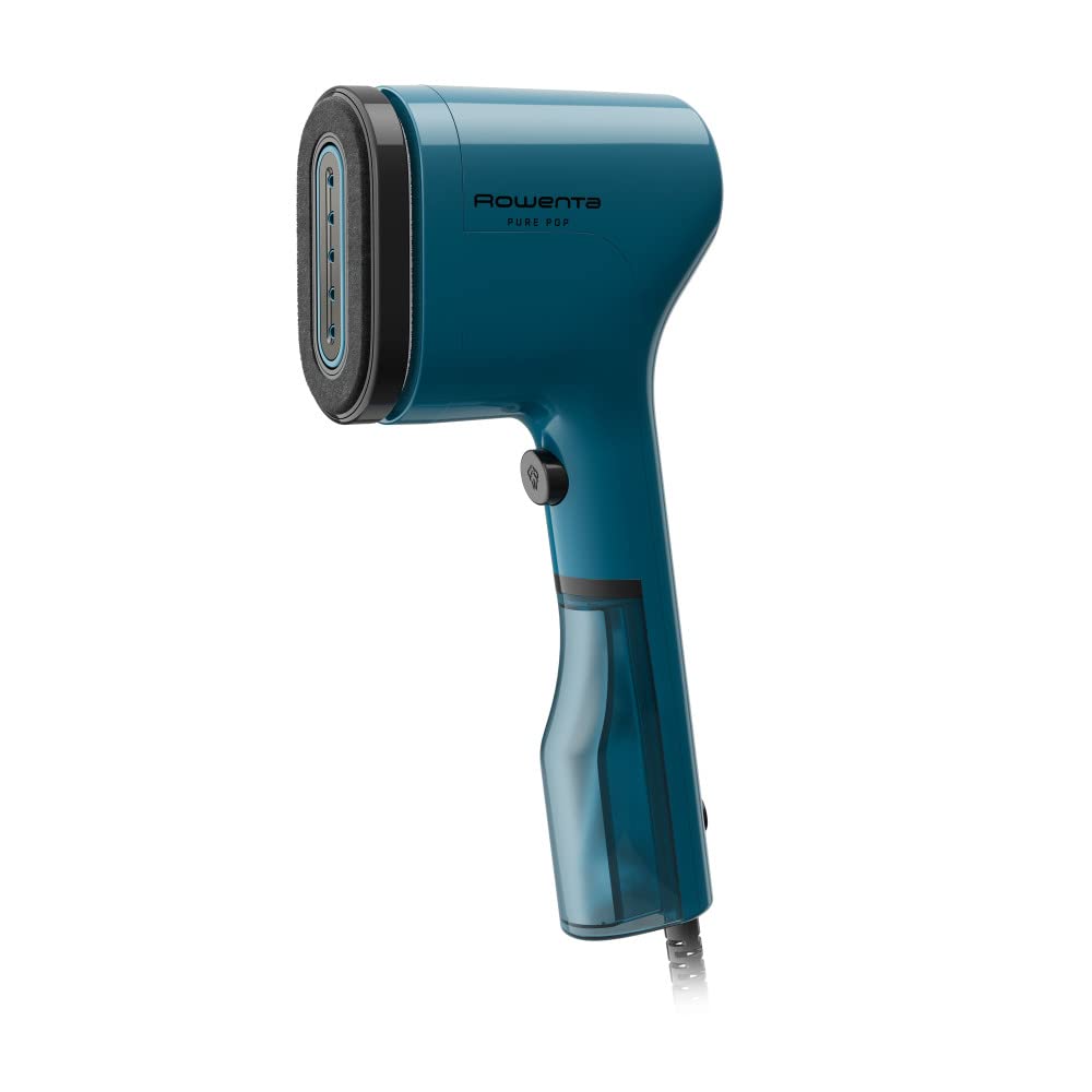 Rowenta PurePop Handheld Steamer for Clothes 1.5 Lbs 15 Second Heatup, 2.3 Oz Capacity 1150 Watts Portable, Ironing, Fabric Steamer, Garment Vacation Essentials, Travel Must Have Blue DR2020 DR2020U1