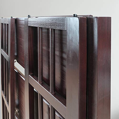 Casual Home 3 Shelf Folding Stackable Bookcase, 27.5" Wide, Espresso