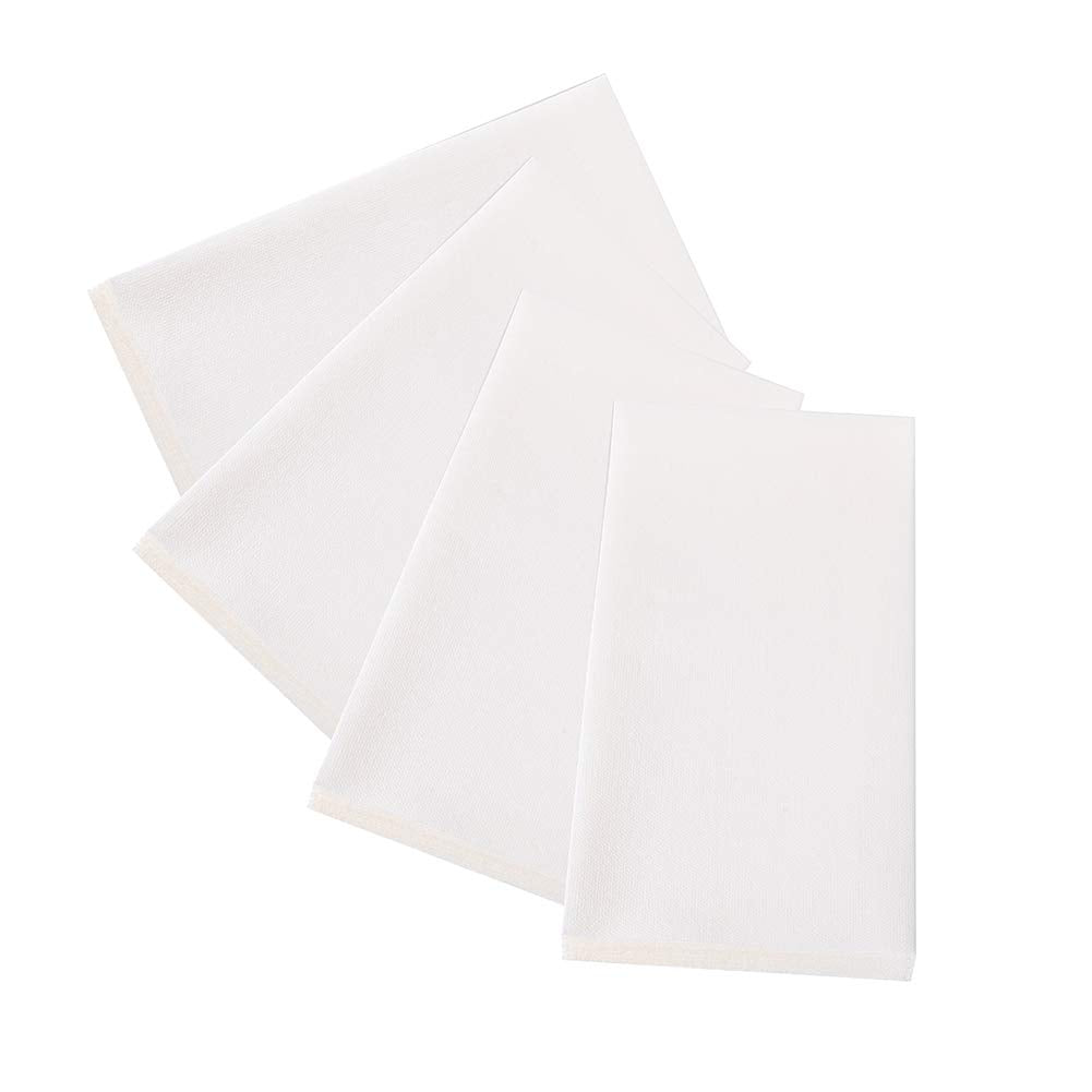 FOCUSLINE 200 Disposable Bathroom Napkins, Linen-Feel Paper Guest Towels, Soft and Absorbent Paper Hand Towels Party Napkins for Bathroom, Kitchen, Dinner, or Event, White, 12" x 17"