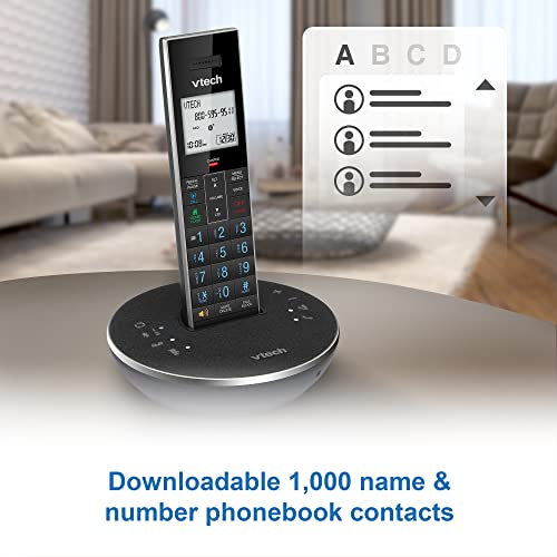 VTech LS6381-2 Bluetooth Speaker with Echo Cancellation, Noise Reduction, Music Streaming, PC/Landline/Cellular Calls, Paired with DECT6.0 Cordless Handset, Answering System, Smart Call Blocker,Black