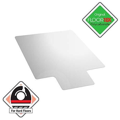 Floortex® Exclusive Lipped Polycarbonate Chair Mat - 48 x 53 for Hard Floor