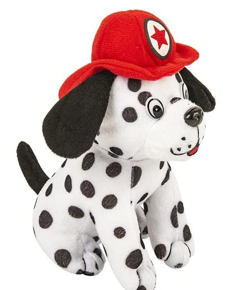 HAPPY DEALS ~ Plush Dalmation Firefighter Dogs with Fire Hat | 12 Pc | 7 Inch Stuffed Animals