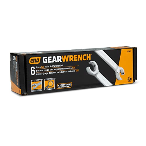 GEARWRENCH 6 Pc. Flare Nut Wrench Set, SAE - 81907
