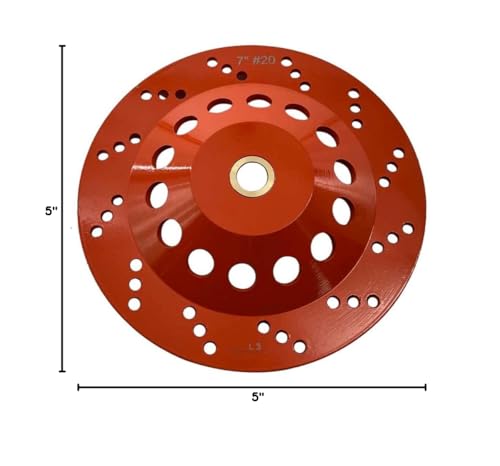 7" High Performance Diamond Grinding Wheels for Aggressive Concrete, Paint, Epoxy, Mastic & Coating Removal, #20/25 Grit, 24 Segments, 7/8"-5/8" Non-Threaded Arbor